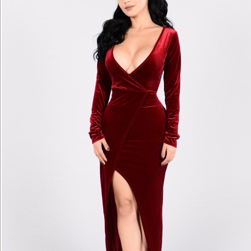 Burning heart dress- wine